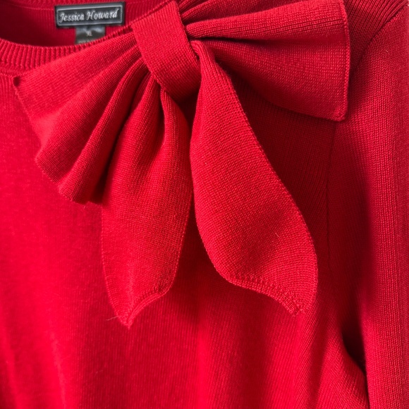 Jessica Howard long sleeve bow sweater dress - Picture 3 of 7